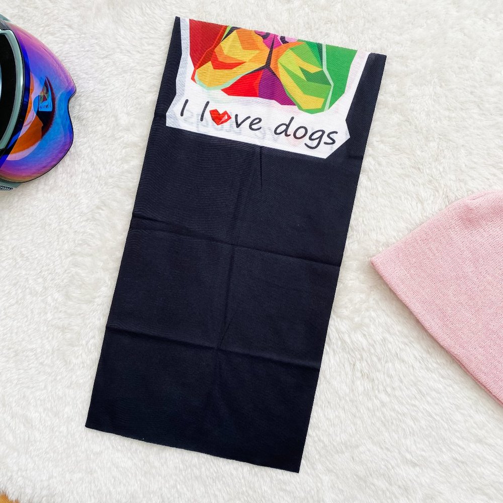 Balaclava UV Protection Lightweight Gaiter, I love dogs